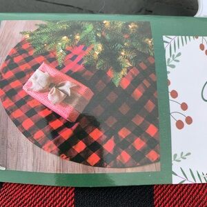 Red and Black Plaid Christmas Tree Skirt 48”